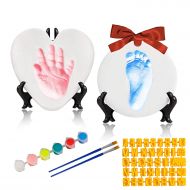 USYORE Baby Handprint and Footprint Kit,Ornament Keepsake Kit,Deluxe Clay Casting Kit for Baby Shower Gifts,Baby Xmas Ornament or Memorial with Bonus Personalization Tool & Display Stands