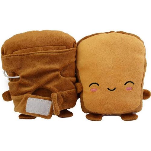  [아마존베스트]Jackky USB Hand Warmers, Cute USB Heated Gloves, Half Wearable 5V USB Powered Toast Fingerless Hand Warmer