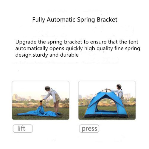  USspous Family Tent for 2/4 Persons Outdoor Camping Pop up Tents Waterproof Coated Polyester with Instant Setup, Sunscreen Breathable - Blue and Green Color