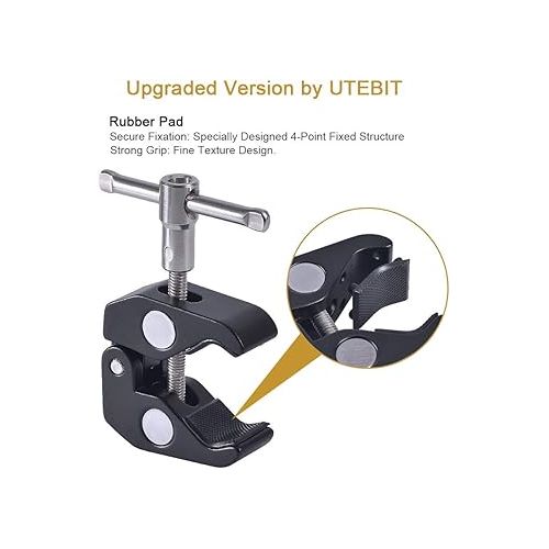  UTEBIT 11 inch Magic Arm, Camera Mount Articulating Friction Arms with Super Crab Clamp for DSLR Camera Rig, Flash Light, LED Lights, LCD Monitor