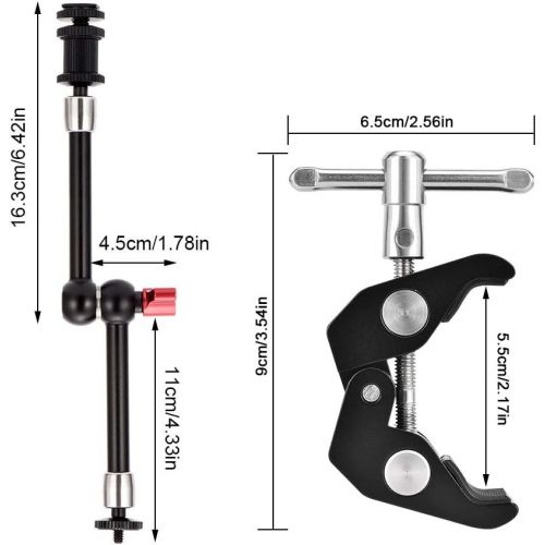  UTEBIT Magic Arm Camera Mount 11 inch Articulating Friction Arms with Super Crab Clamp for DSLR Camera Rig, Flash Light, LED Lights, LCD Monitor