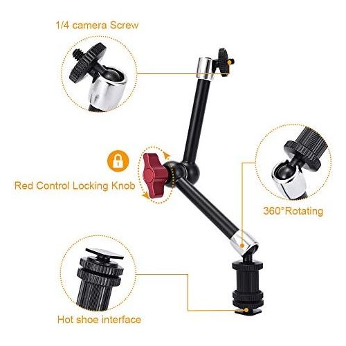  [아마존베스트]UTEBIT Articulated Arm 11 Inch Magic Arm Camera Articulated Arm Clamp Tripod with Super Clamp Camera Clamp Flash Shoe Max. Load 2 kg 1/4 Inch Thread for DSLR Camera LCD Field Monit