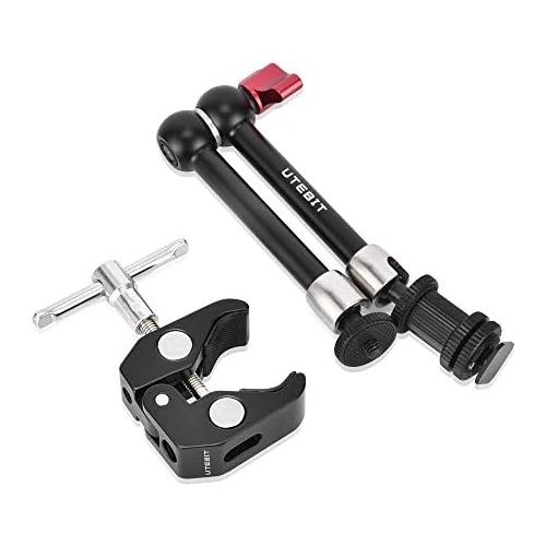  [아마존베스트]UTEBIT Articulated Arm 11 Inch Magic Arm Camera Articulated Arm Clamp Tripod with Super Clamp Camera Clamp Flash Shoe Max. Load 2 kg 1/4 Inch Thread for DSLR Camera LCD Field Monit