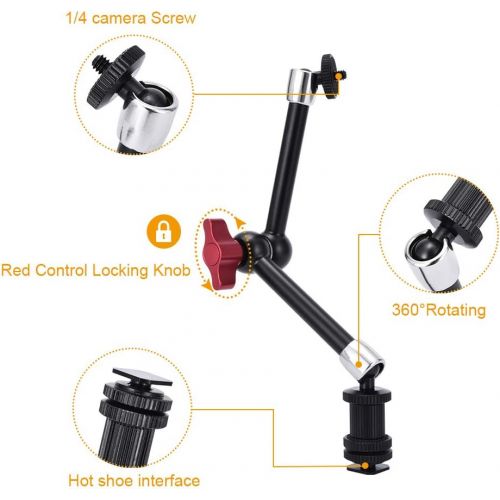  [아마존베스트]UTEBIT Articulated Arm 11 Inch Magic Arm Camera Articulated Arm Clamp Tripod with Super Clamp Camera Clamp Flash Shoe Max. Load 2 kg 1/4 Inch Thread for DSLR Camera LCD Field Monit