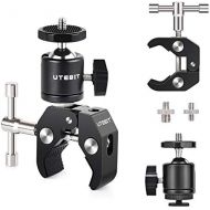 [아마존베스트]UTEBIT Super Clamp Tripod Articulated Ball Head Flash Shoe Tripod Head with 1/4 3/8 Inch Thread Adapter for Cameras, Flash Light, Tripod, LCD/DV Monitor, LED Lights