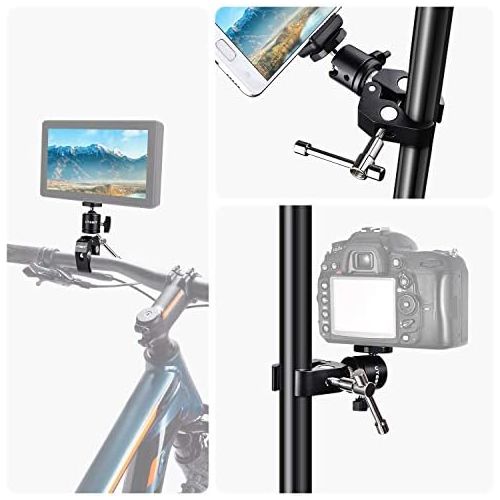  [아마존베스트]UTEBIT Super Clamp Tripod Articulated Ball Head Flash Shoe Tripod Head with 1/4 3/8 Inch Thread Adapter for Cameras, Flash Light, Tripod, LCD/DV Monitor, LED Lights