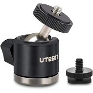 [아마존베스트]UTEBIT Mini Tripod Head Ball Head with 1/4 Hot Shoe Adapter 360° Rotatable Ball Head with Camera Hot Shoe Ball Joint Holder Compatible with Nikon, HTC Vive VR