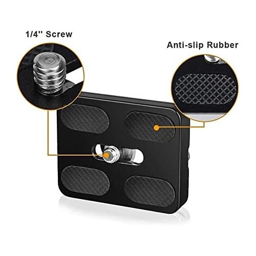  [아마존베스트]UTEBIT PU-50 Quick Release Plate Adapter 2 Pieces Quick Release Plate Camera Tripod Quick Release Plate with 1/4 Inch Camera Screw Compatible for Gimbal Camera Quick Release Plate