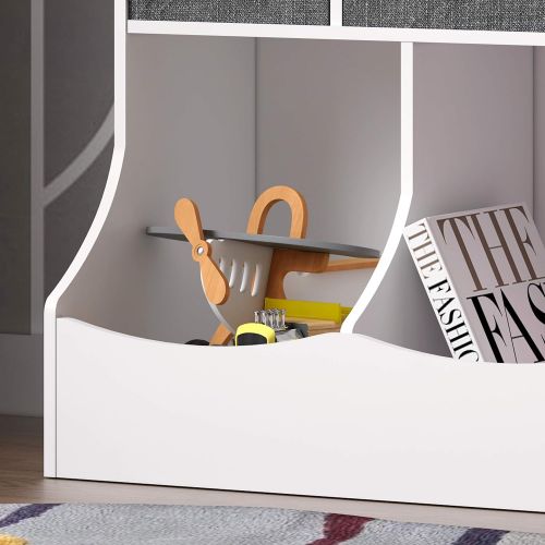  UTEX Toy Storage Organizer with Bookcase, Kid’s Bin Storage Unit with 8 Compartments &3 Baskets Bins, Toys Box Organizer, Kid’s Multi Shelf Cubby for Books,Toys