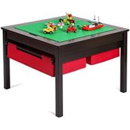 [아마존베스트]UTEX 2 in 1 Kids Construction Play Table with Storage Drawers and Built in Plate (Espresso)