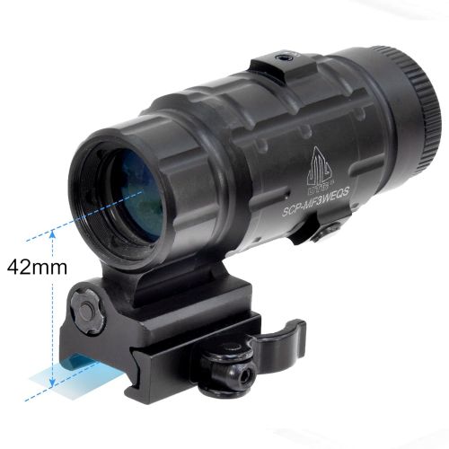  UTG 3X Magnifier with Flip-to-side QD Mount, W/E Adjustable