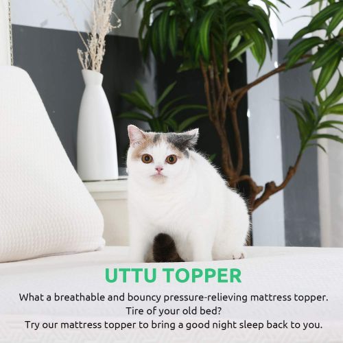  [아마존 핫딜]  [아마존핫딜]UTTU 3-Inch Red Respira Memory Foam Mattress Topper, 2-Layer Ventilated Design Bed Topper, Removable Hypoallergenic Soft Cover, CertiPUR-US - Twin Size