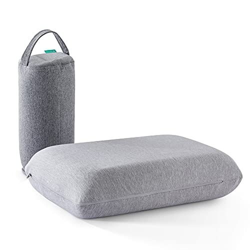  UTTU Camping Pillow, Cooling Gel Memory Foam, Portable Travel Pillow with a Storage Handbag for Car Camping/Backpackers, Washable Pillowcase