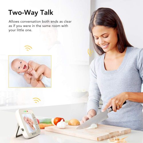  UU Infant Baby Monitor -Video Baby Monitor with 3.5 LCD Screen, Digital Camera, Infrared Night Vision, Two-Way Talk Back, Lullabies, Temperature Monitoring, Long Range Baby Monitors with Cam