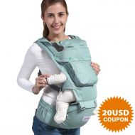 Baby Carrier Backpack with Hip Seat, UUMU 12 in 1 Comfortable & Safe Positions for Infant/Toddlers, 45.3 Maximum Ergonomic Adjustable Waistband with Pocket, Perfect for Hiking, Sho