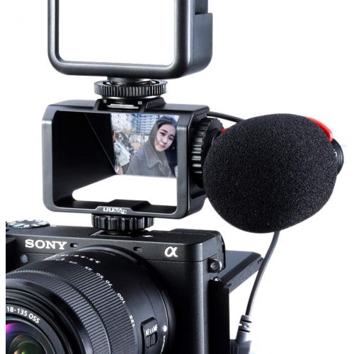  UURig Vlog Selfie Flip Screen for Mirrorless Camera for Sony A7R3 A7III A7II A6000/A6300/A6500 Cold Shoe Bracket Microphone Mount for Fujifilm XT3 XT20 Canon Panasonic GX85 Nikon Z