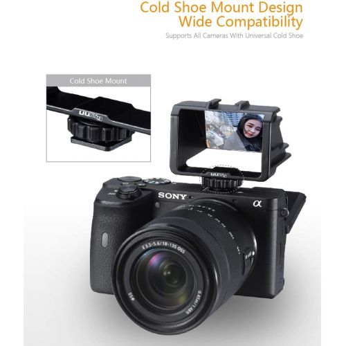  UURig Vlog Selfie Flip Screen for Mirrorless Camera for Sony A7R3 A7III A7II A6000/A6300/A6500 Cold Shoe Bracket Microphone Mount for Fujifilm XT3 XT20 Canon Panasonic GX85 Nikon Z