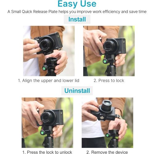  UURig Upgrade Claw Quick Release Plate Camera Mount w Arca Swiss Slot, DSLR Stabilizer Adapter Compatible with Sony/Nikon/Canon Cameras Zhiyun/DJI/Moza Gimbal/Slider/Tripod Plate 1/4 Scr
