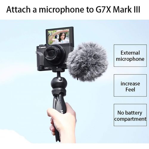  UURig G7X Mark III Vlog Camera Cold Shoe Extension Microphone Side Mount for Canon G7X Mark III Camera, 1/4 Tripod Mount, Vlogging Accessories - R016 C-G7X