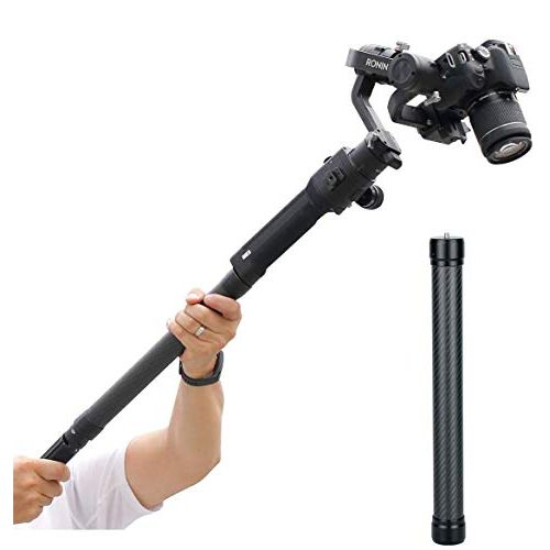  UURig Carbon Fiber Extension Monopod Pole for DJI Ronin S/SC, Extendable Rod Handheld Stick 13.7-Inch Camera Gimbals Stabilizer Handle Grip Compatible with DJI Ronin-S/SC/Osmo Mobile/Zhi