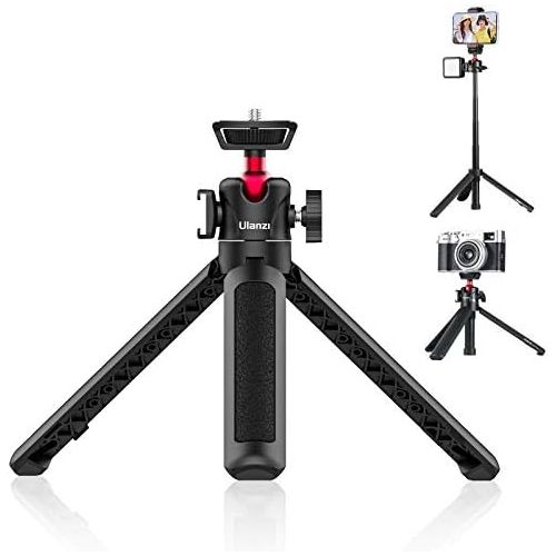  [아마존베스트]UURig MT-16 Mini Tripod Camera Extendable Mobile Phone Tripod with 360° Mini Ball Head Tripod for Smartphone with Cold Shoe Selfie Stick