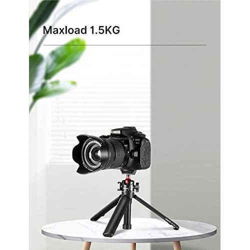  [아마존베스트]UURig MT-16 Mini Tripod Camera Extendable Mobile Phone Tripod with 360° Mini Ball Head Tripod for Smartphone with Cold Shoe Selfie Stick