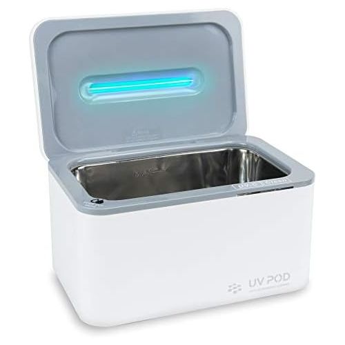  UV POD Ultrasonic Cleaner & UV Light Sanitizer, Professional Jewelry Cleaner Machine for Rings, Watches, Earrings, Baby Pacifier, Eyeglasses, Dentures (White)