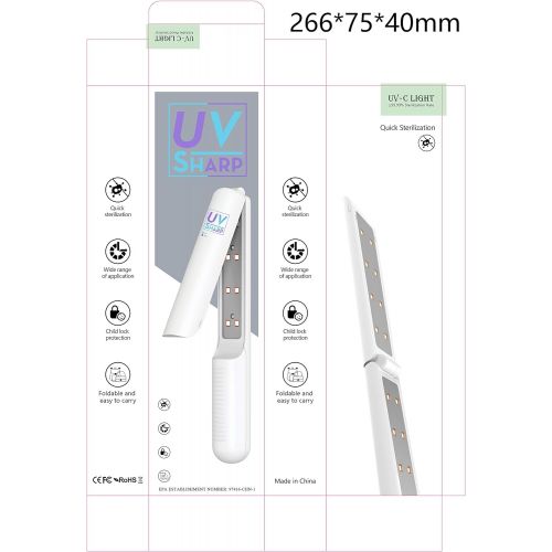  UV SHARPS - UVC Light Disinfecting Wand - Premium Quality - Good For Disinfecting All House Hold Items - Cell Phones, Keys, Light Switches, Baby Products, Laptops And More! Portabl