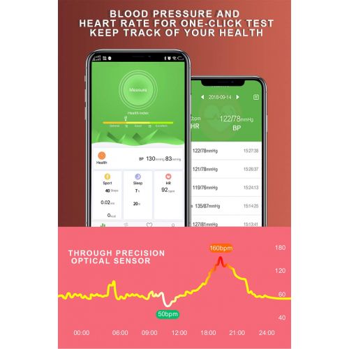  UWINMO Smart Watch, Fitness Tracker with Heart Rate & Blood Pressure & Sleep monitor for Android & IOS, Waterproof Activity Tracker Watch with Calorie Counter & Pedometer, Health S