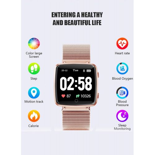  UWINMO Smart Watch, Fitness Watch with Heart Rate & Blood Pressure Watch Monitor for Android & iOS, Waterproof Activity Tracker Watch with Calorie Counter & Pedometer, Health Watch