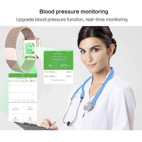  UWINMO Smart Watch, Fitness Watch with Heart Rate & Blood Pressure Watch Monitor for Android & iOS, Waterproof Activity Tracker Watch with Calorie Counter & Pedometer, Health Watch