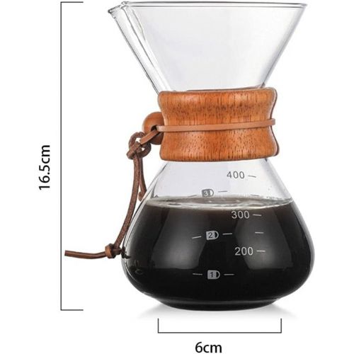  UXZDX High-Temperature Resistant Glass Coffee Maker Coffee Pot Espresso Coffee Machine with Stainless Steel V60 Filter Pot