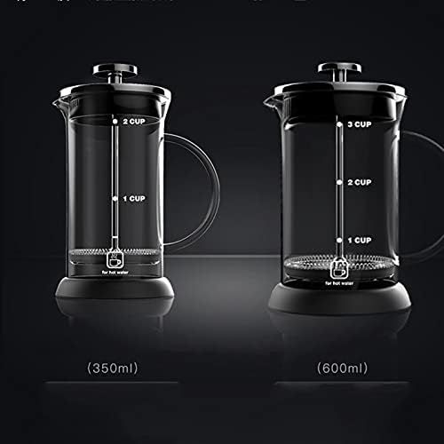  UXZDX Stainless Steel Glass Teapot French Coffee Tea Percolator Filter Press Plunger Manual Coffee Espresso Maker Pot (Size : 350ml)