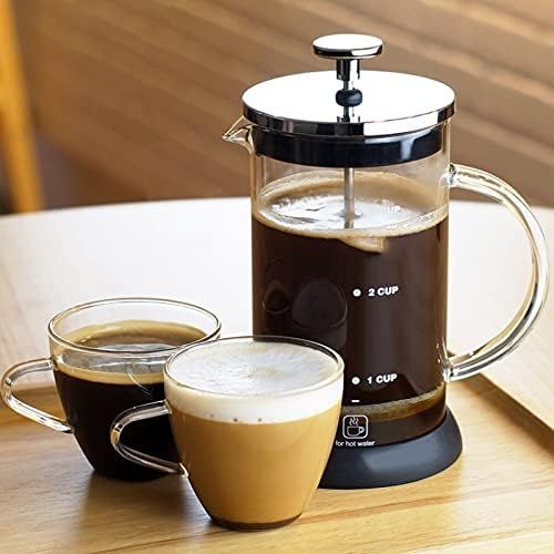  UXZDX Stainless Steel Glass Teapot French Coffee Tea Percolator Filter Press Plunger Manual Coffee Espresso Maker Pot (Size : 350ml)