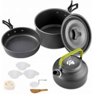 UXZDX CUJUX Camping Cookware Set Portable Outdoor Tableware Kettle Pot Cookset Cooking Pan Bowl for Hiking BBQ Picnic