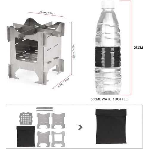  UXZDX CUJUX Lightweight Titanium Folding Wood Stove Outdoor Camping Stove Picnic Cooking Backpacking Furnace Outdoor Camping Stove