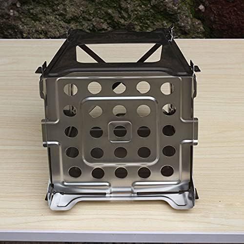  UXZDX CUJUX Stainless Steel Folding Wood Stove Camping Stove Outdoor Picnic Stove Portable Card Stove Lightweight Picnic Bonfire Pit Grill