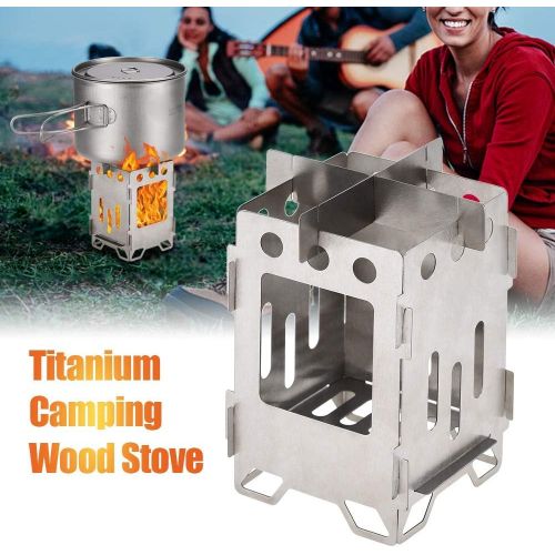  UXZDX CUJUX Titanium Folding Camping Stove Ultralight Outdoor Wood Burning Backpacking Cooking Stove Camping Gas Burner (Size : Medium)