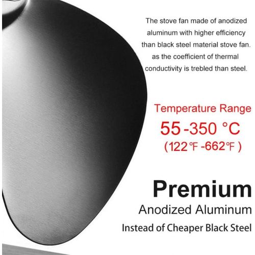  UXZDX CUJUX Fireplace 5 Blade Heat Powered Stove Fan Log Wood Burner Quiet Fan Home Efficient Heat Distribution (Color : Gold, Size : 11085145mm)