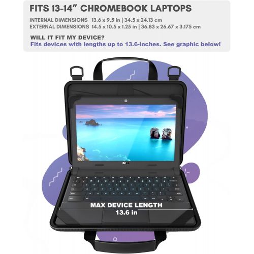  [아마존베스트]UZBL 13-14 inch Work-in Chromebook Laptop Case with Pouch and Shoulder Strap