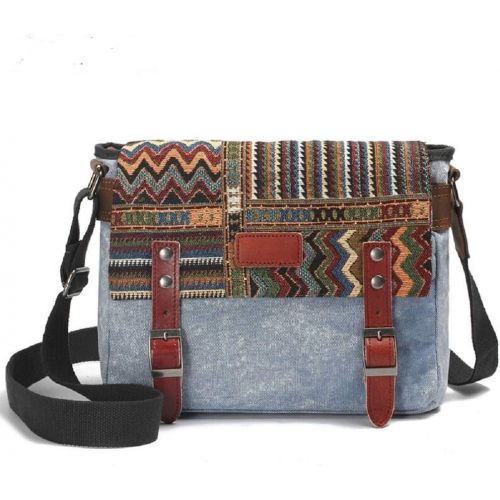  [아마존베스트]Canvas Messenger Bag for Women，Uarzt Vintage Shoulder Bag School College Satchel, fits Ipad, Kindle,Samsung (greyish-green)