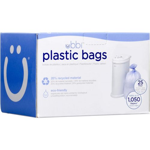  [아마존베스트]Ubbi Disposable Diaper Pail Plastic Bags, Made with Recyclable Material, Single Pack, 25 Count, 13-Gallon