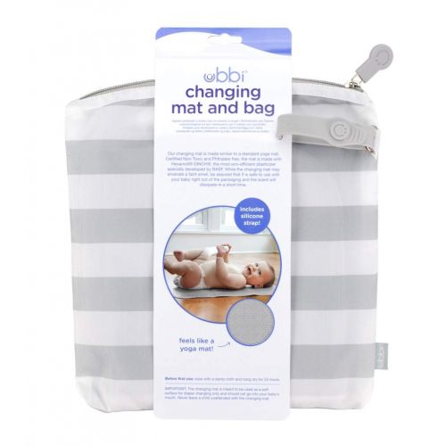  [아마존베스트]Ubbi On The Go Travel Diaper Gray and White Changing Mat Bag Baby Gift