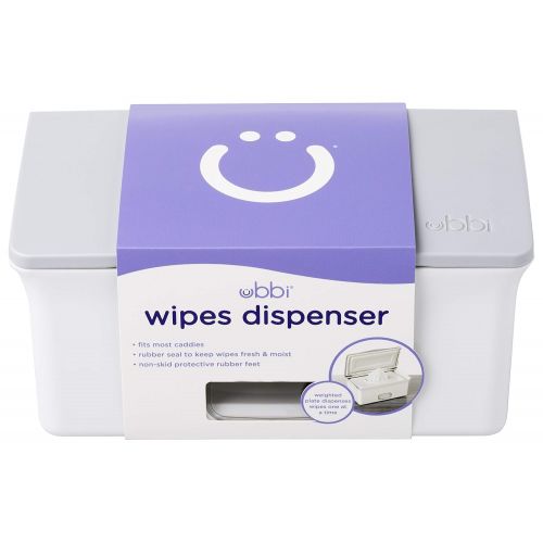  [아마존베스트]Ubbi Baby Wipes Dispenser | Baby Wipes Case | Baby Wipes Holder with Weighted Plate, Keeps Wipes Fresh and Non-Slip Rubber Feet, Gray