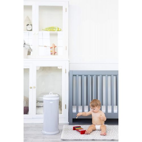  UBBI Steel Odor Locking, No Special Bag Required Money Saving, Awards-Winning, Modern Design Registry Must-Have Diaper Pail, Gray