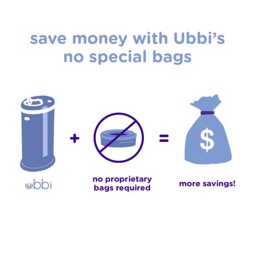  UBBI Steel Odor Locking, No Special Bag Required Money Saving, Awards-Winning, Modern Design Registry Must-Have Diaper Pail, Gray Chevron