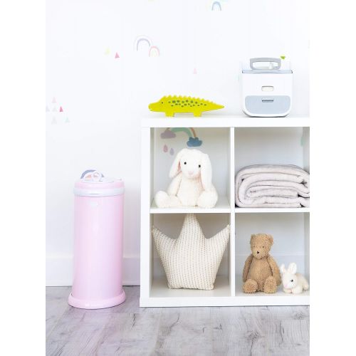  Ubbi Steel Odor Locking, No Special Bag Required Money Saving, Awards-Winning, Modern Design, Registry Must-Have Diaper Pail, Pink