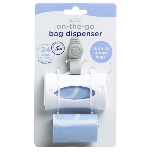  Ubbi Retractable On The Go Bag Dispenser, Lavender Scented, Baby Gift, White