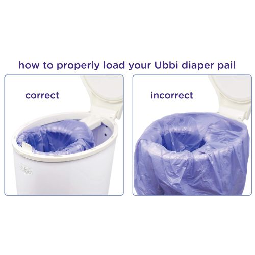 Ubbi Disposable Diaper Pail Plastic Bags, Made with Recyclable Material, Single Pack, 25 Count, 13-Gallon