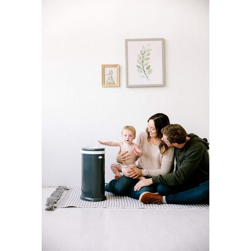  Ubbi Steel Odor Locking, No Special Bag Required, Money Saving, Modern Design, Registry Must-Have Diaper Pail, Slate